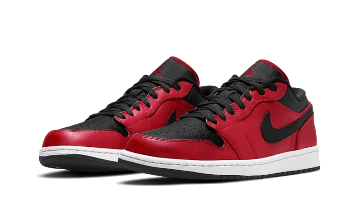 Air Jordan 1 Low Reverse Bred Pebbled Swoosh (553558-605) - 40.5 EU - 7.5 US - Red | SOSUKICKS