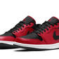 Air Jordan 1 Low Reverse Bred Pebbled Swoosh - 553558-605