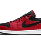 Air Jordan 1 Low Reverse Bred Pebbled Swoosh - 553558-605