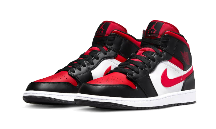 Air Jordan 1 Mid Alternate Bred Toe (554725-079) - 36 EU - 4Y US - Red | SOSUKICKS