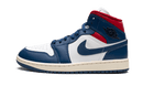 Jordan 1 Mid French Blue Gym Red (Women's)