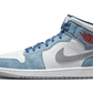 Air Jordan 1 Mid French Blue Fire Red