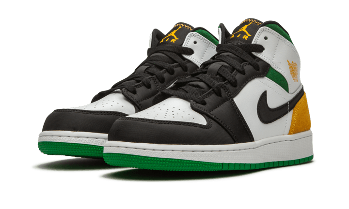 Air Jordan 1 Mid SE White Laser Orange Lucky Green (BQ6931-101) - 36 EU - 4Y US - White | SOSUKICKS