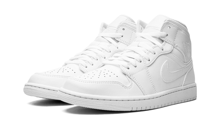 Air Jordan 1 Mid Triple White (2022) (554724-136) - 40.5 EU - 7.5 US - White | SOSUKICKS