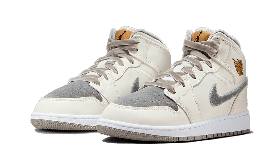 Air Jordan 1 Mid  Velvet Toe (FB9899-100) - 36.5 EU - 4.5Y US - White | SOSUKICKS