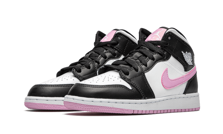 Air Jordan 1 Mid White Black Light Arctic Pink (555112-103) - 36 EU - 4Y US - White | SOSUKICKS