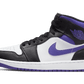 Air Jordan 1 Mid White Black Purple