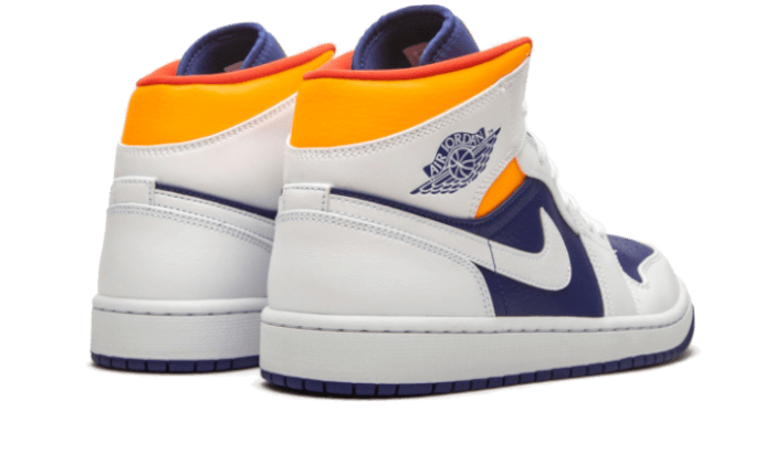 Air Jordan 1 Mid White Laser Orange Deep Royal Blue (554725-131) - 37.5 EU - 5Y US - White | SOSUKICKS