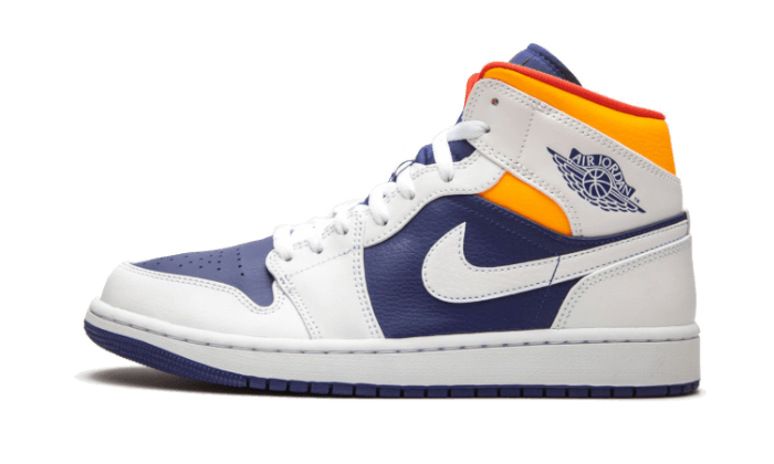Air Jordan 1 Mid White Laser Orange Deep Royal Blue (554725-131) - EU 36–46 - White | SOSUKICKS