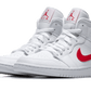 Air Jordan 1 Mid White University Red - BQ6472-106
