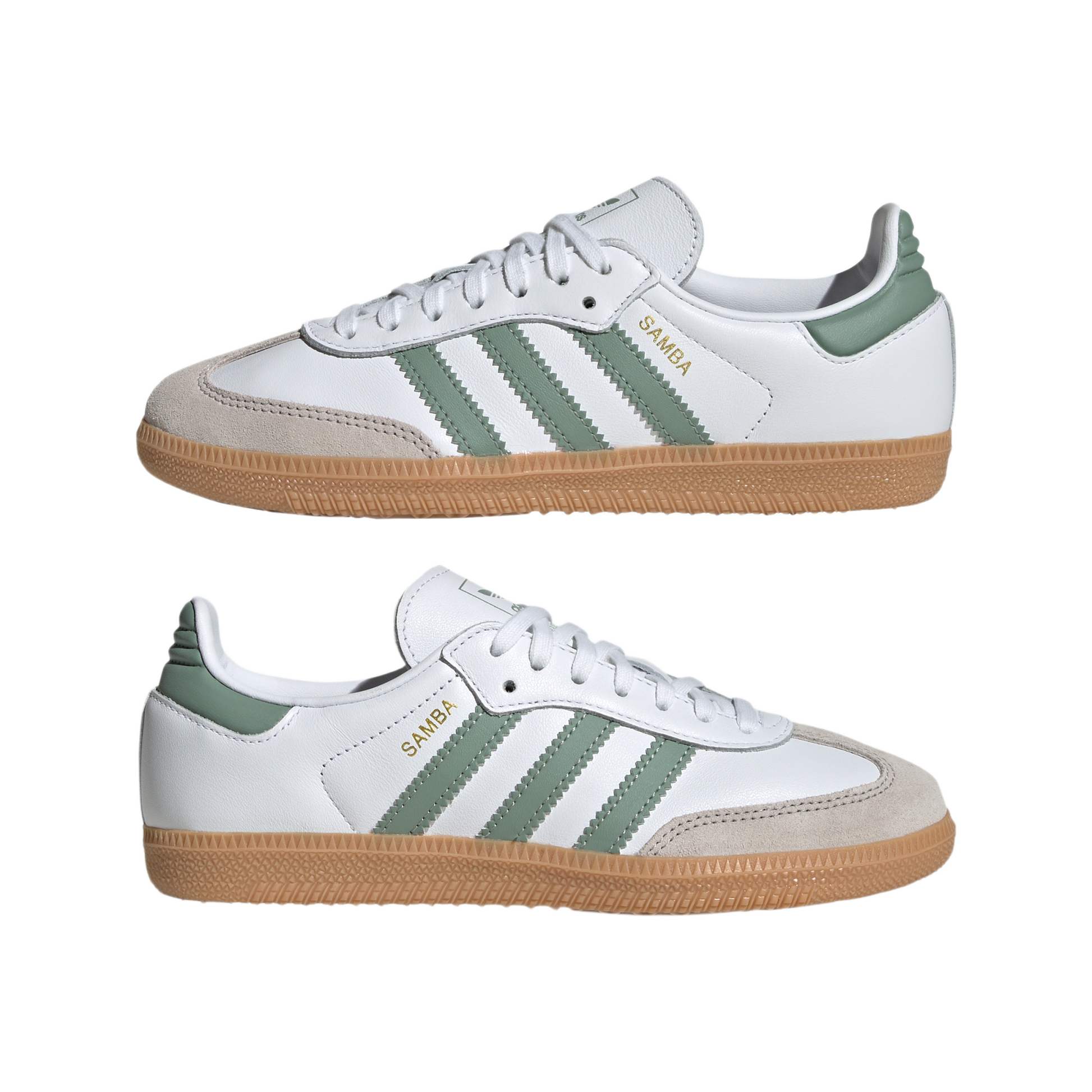 adidas Samba OG Cloud White Silver Green (GS)