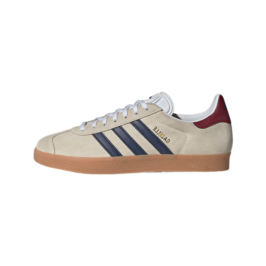 adidas Gazelle Beige Dark Blue Collegiate Burgundy