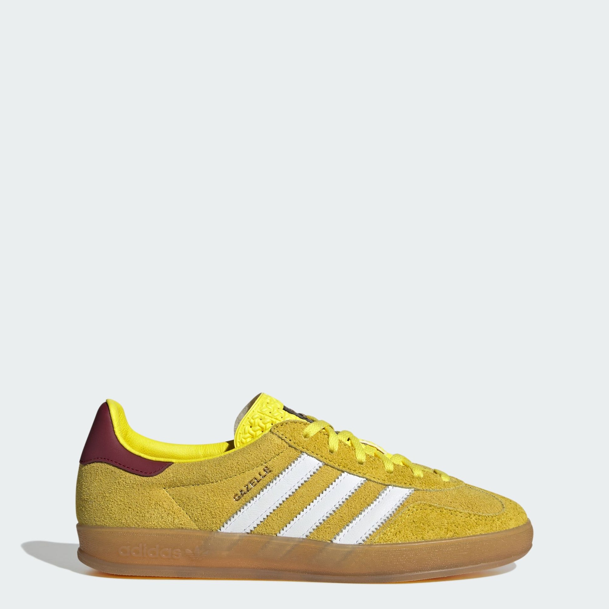 adidas Gazelle Indoor Bright Yellow Collegiate Burgundy (Women's)
