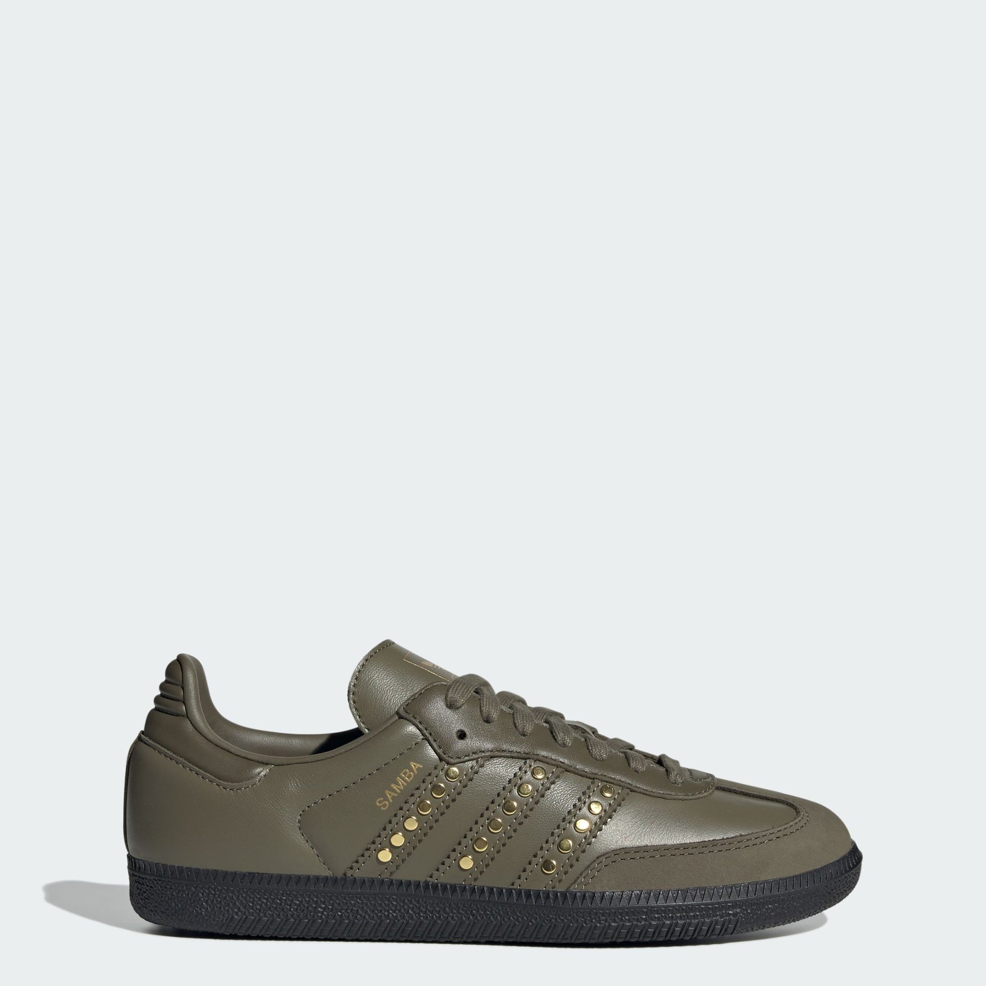 adidas Samba OG Studded Stripes Dark Khaki Black (Women's)