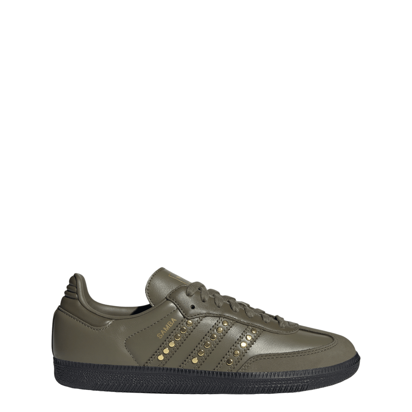 adidas Samba OG Studded Stripes Dark Khaki Black (Women's)