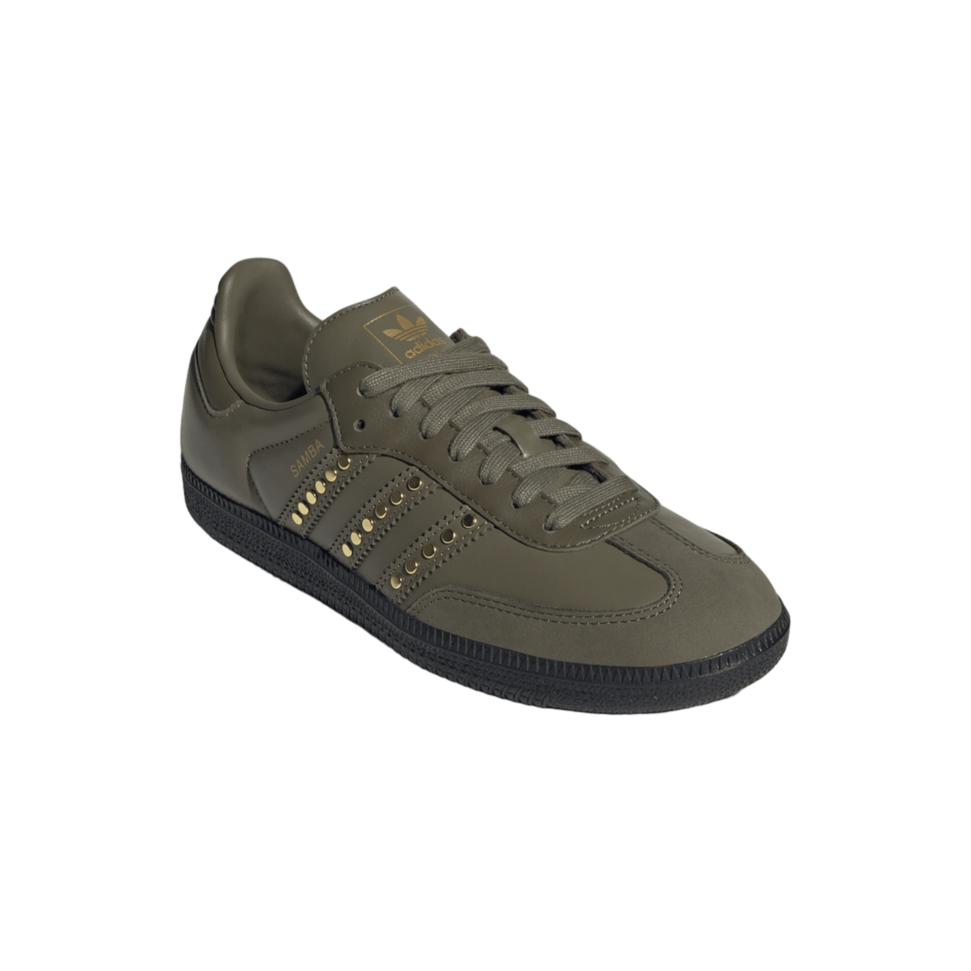 adidas Samba OG Studded Stripes Dark Khaki Black (Women's)