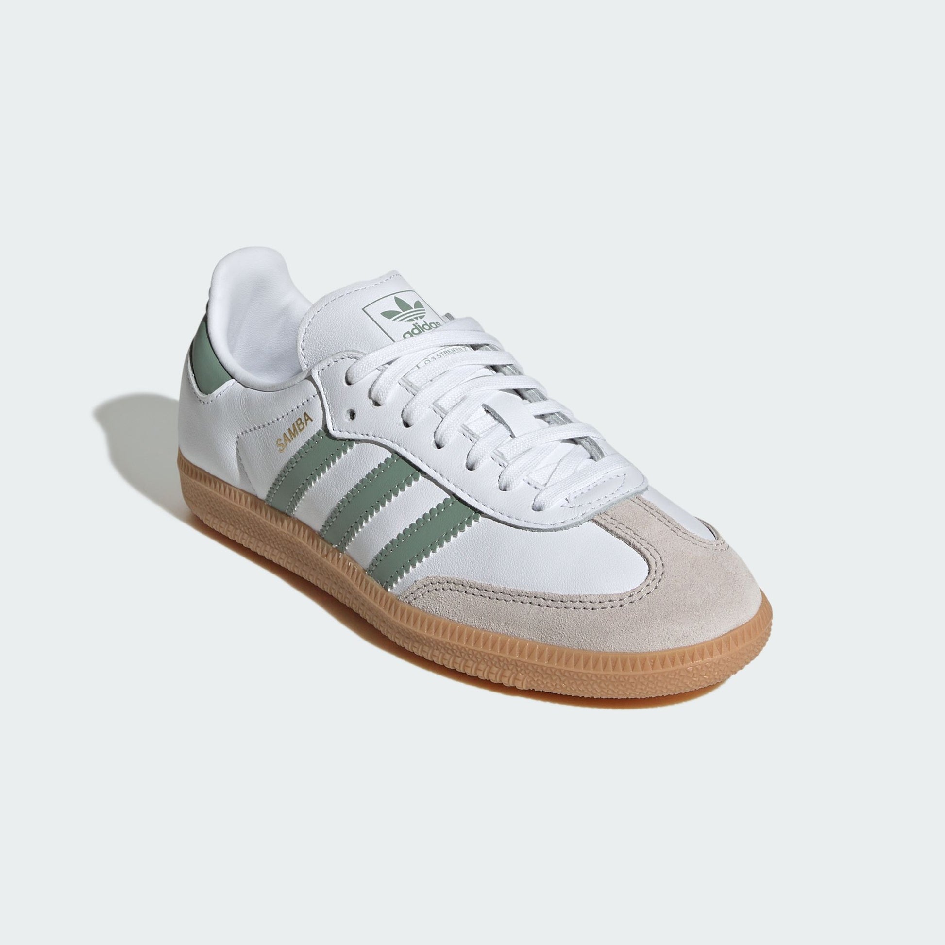adidas Samba OG Cloud White Silver Green (GS)