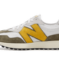New Balance 327 White Yellow Olive