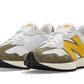New Balance 327 White Yellow Olive