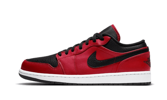 Air Jordan 1 Low Reverse Bred Pebbled Swoosh - 553558-605