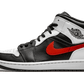 Air Jordan 1 Mid Black Chile Red White - 554724-075