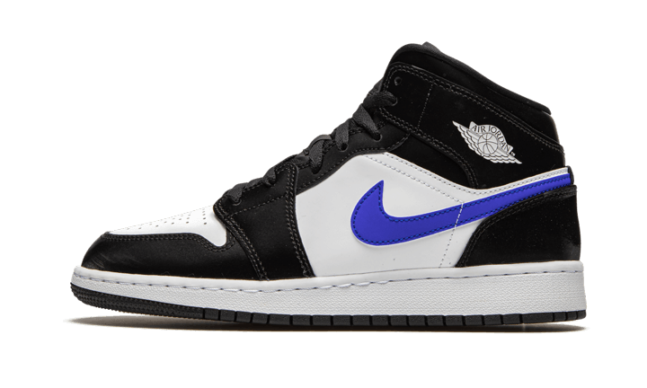 Air Jordan 1 Mid Black Racer Blue White - 554725-084