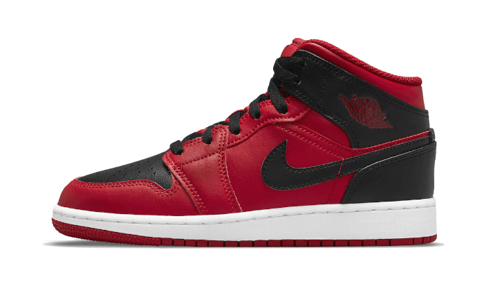 Air Jordan 1 Mid Reverse Bred - 554724-660