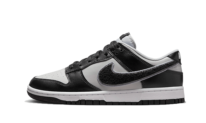 Nike Dunk Low Chenille Swoosh Grey Black - DQ7683-001